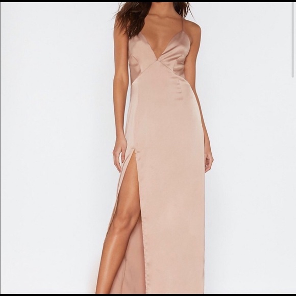 nasty gal look at you satin dress Nastygal Look At You Satin Maxi Dress
